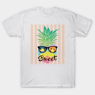 Sweet Tropical Summer - Orange Stripes on - T-Shirt